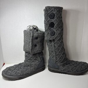 Y2K Ugg Boots Womens Sz 8 Cardy Sweater Knit Slouchy Boho 2 In 1 - Tall Or Short